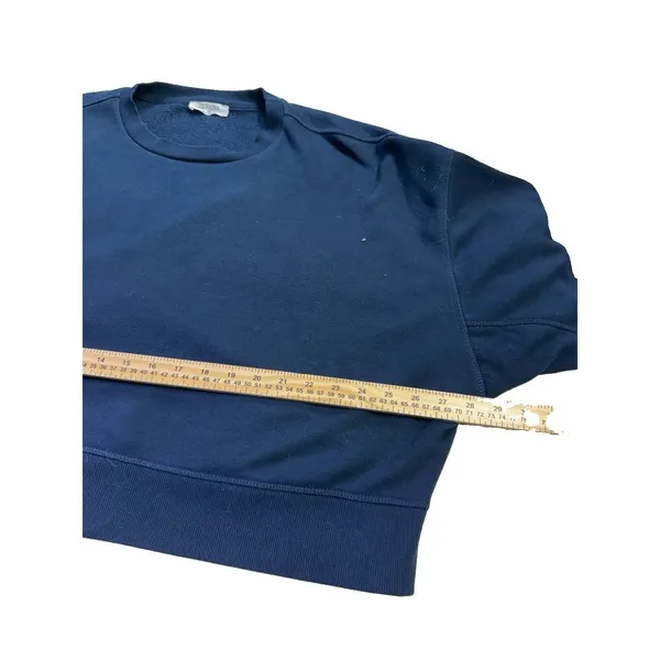Zenana Navy Blue Oversized Crop Crewneck Sweater XL D46 - Image 3