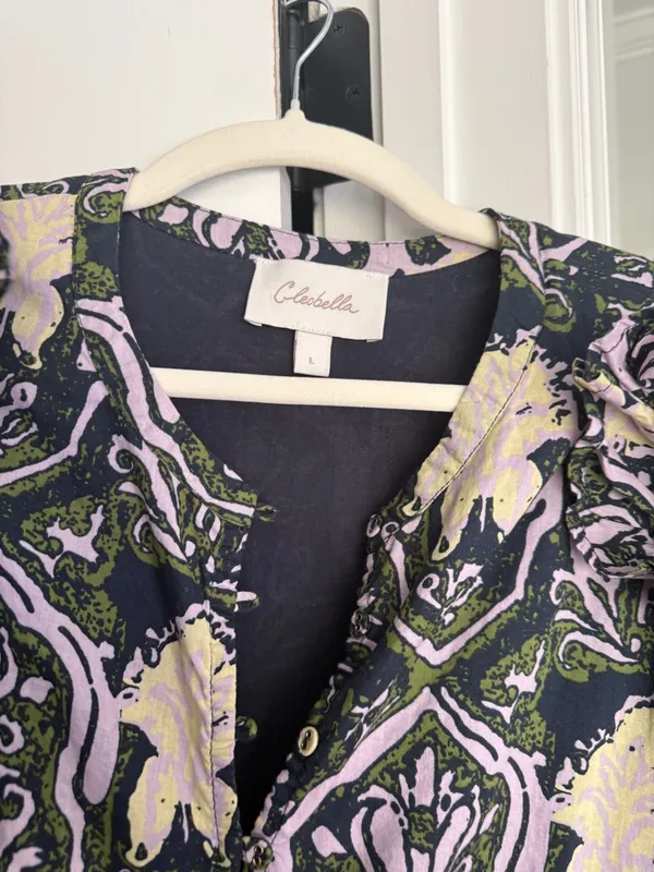 Cleobella Camden Mini‎ Dress Casablanca Floral Puff-Sleeve Dress Navy Lavender - Image 4