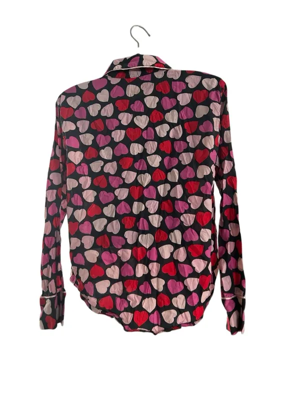 VICTORIA’S SECRET hearts pattern button down long sleeve top pajama women’s XS - Image 7
