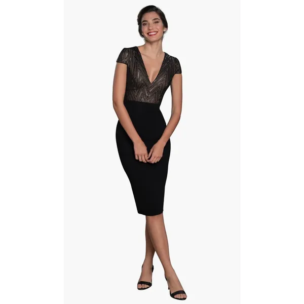 NEW Dress The Population Ivy Sheath Midi Dress Black Size XXS - Image 3