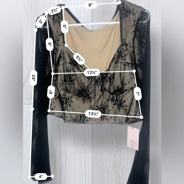 NWT SHEIN BAE Women’s Lace Cottagecore Crop Top - Image 7