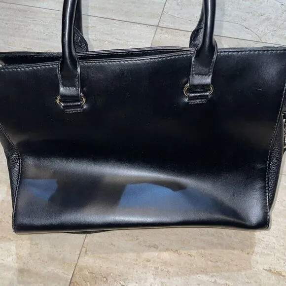 Kate Spade New York Satchel‎ Crossbody Black Leather Zipper Accent - Image 3
