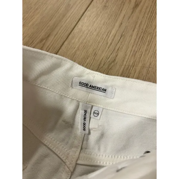 Good American Good Vintage White High Rise Straight Leg‎ Zipper Jeans 10/30 - Image 4