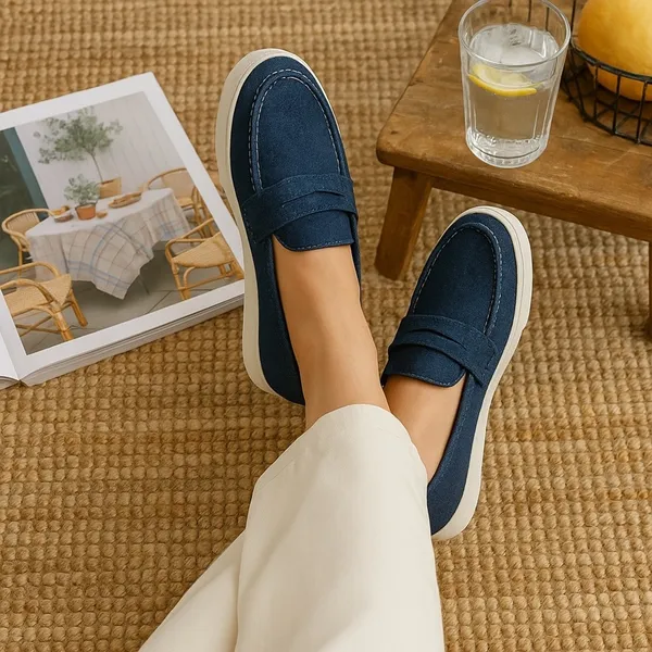 Denim Slip On Loafers Boat Shoe Style EU 40 US 9 9.5 - Image 12