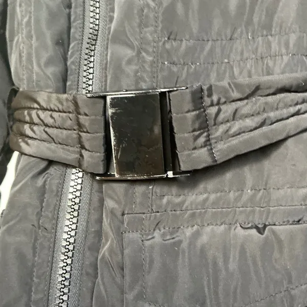Black Belted Puffer Coat Down Insulated Quilted Jacket Jones New York J23700X-ME - Image 2