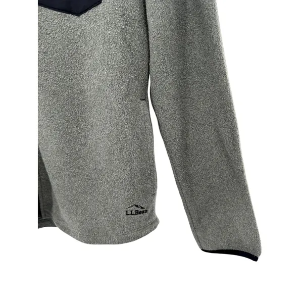LL Bean Women's Gray Fleece Full Zip Jacket Pocket Size‎ Small Regular - Image 2