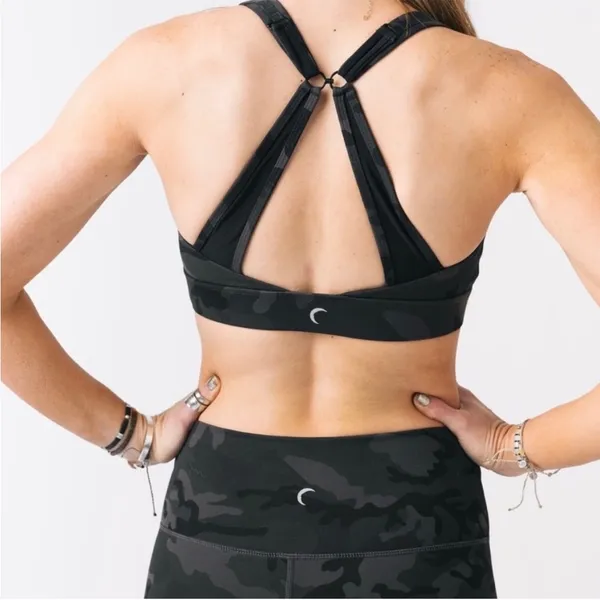 Zyia Adjustable Forest Camo Bra Sz L New With Tags Black/Gray - Image 6