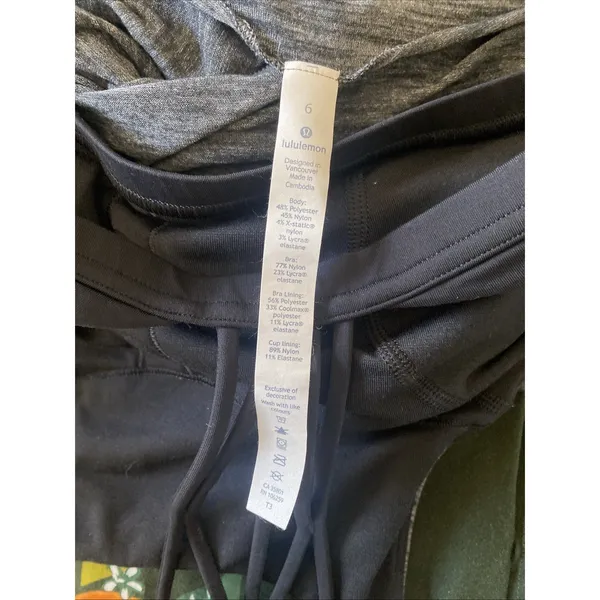 Lululemon Wild Tank Top Womens Size 6 Gray Strappy Open Back‎ Built In Bra Yoga - Image 6