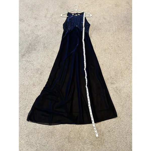 VTG BLONDIE and ME EVENING, Size 9/10,‎ Blue Sparkle/Lined Dress w/Sequins. Mesh - Image 7