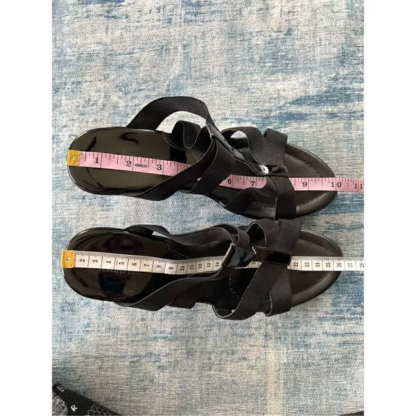 Charles By Charles David Black Strappy Platform Wedge Heel Sandals Approx size 9 - Image 8