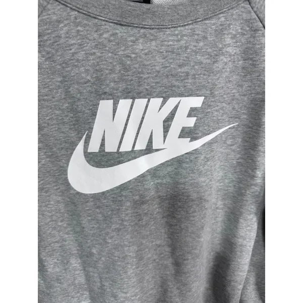 Nike Women's Gray Logo Sweatshirt‎ Rally Crewneck Pullover Athletic Casual Large - Image 5