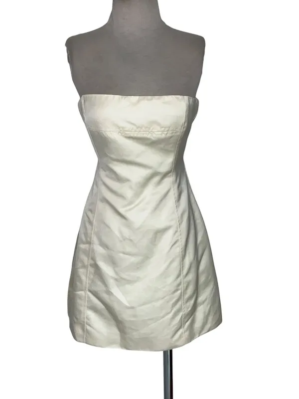 WeWoreWhat Strapless Peplum Mini Dress in Ecru 2 New Womens Strapless - Image 4