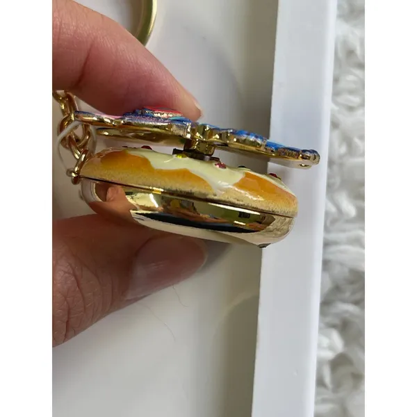 Disney Stitch Donut Floatie Spinner Keychain Charm Clip Gold Tone Sunglasses NEW - Image 4