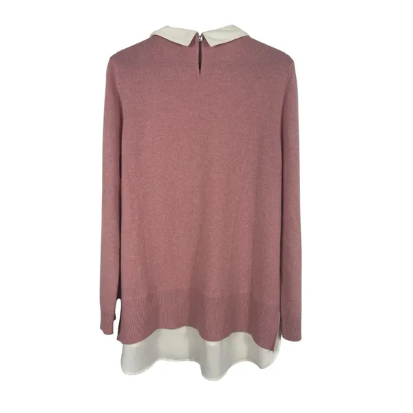 Cashmere Charter Club Sweater Womens M Pink 100% Cashmere Embellished Collar - Image 4