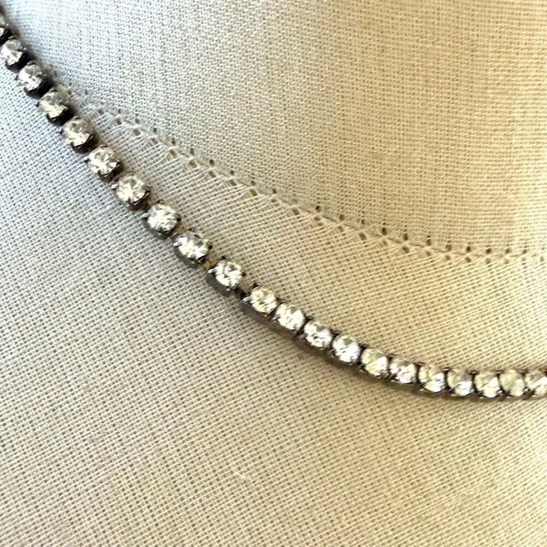Vintage Rhinestone Tennis bar Necklace - Image 2