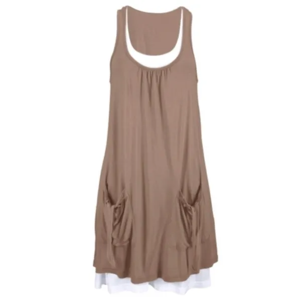 Taupe Lace-Up Pockets Shirt Dress - Image 3