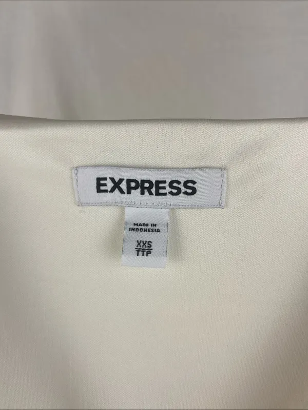 Express White Satin Sleeveless Maxi Long Drop Waist Dress XXS - Image 4
