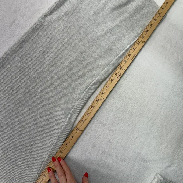 Cyrus Size L Lounge Pants Wide Leg Ribbed Knit Heather Gray C852416TJ Relaxed - Image 9