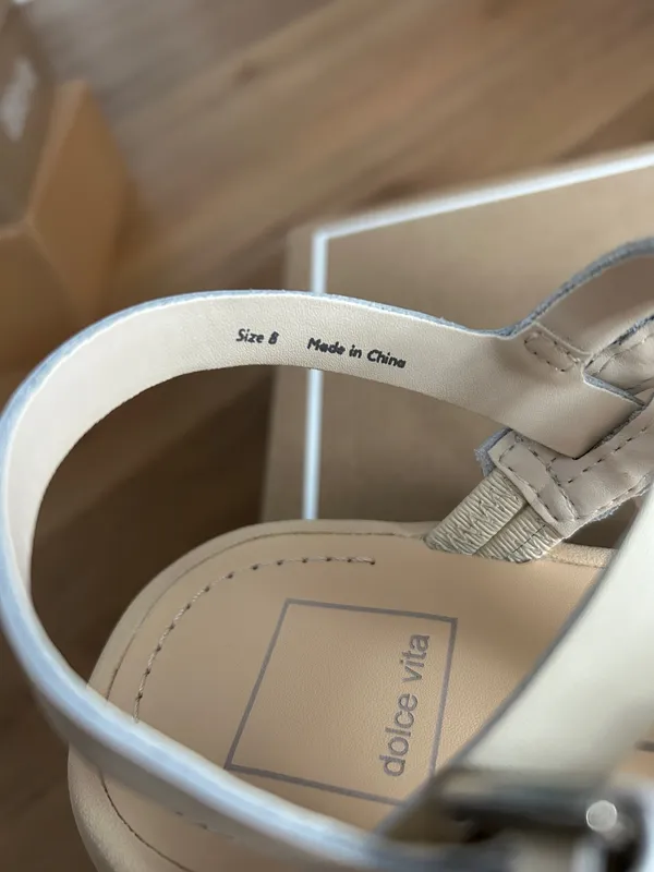 dolce vita gatsby sandals in cream leather - Image 5