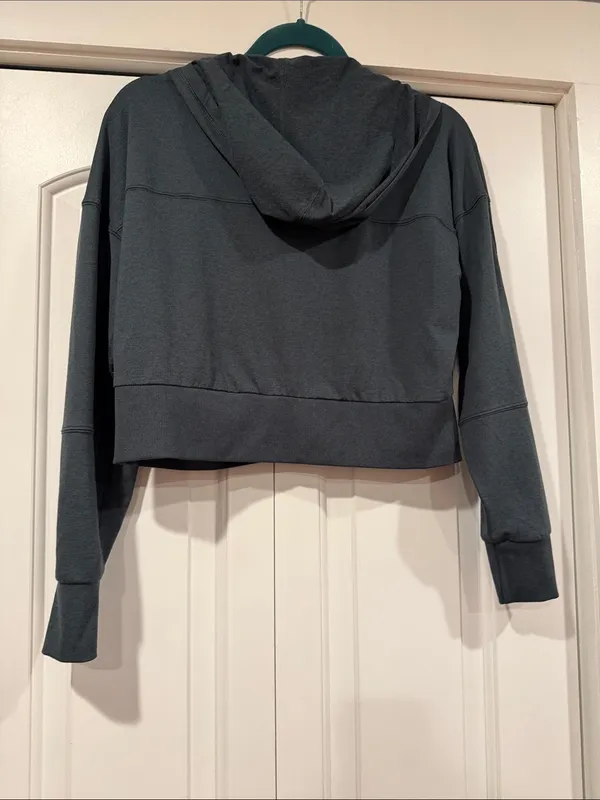 Vuori Halo Half‎ Zip Cropped Hoodie - Teal Green XS - Image 5