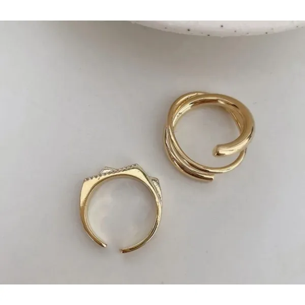 Boutique NEW Women's 14 Gold Filled Bar Simulated Diamond Ring,‎ Adjustable - Image 7