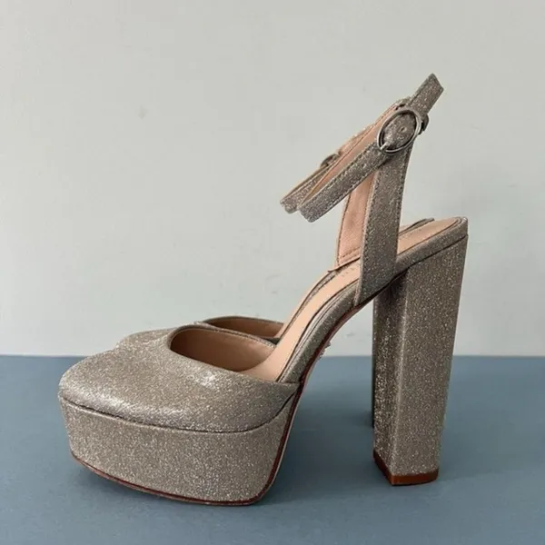 Antonio‎ Melani x Born on Fifth Liv Heels Metallic Glitter Platform Pumps Size 6 - Image 5