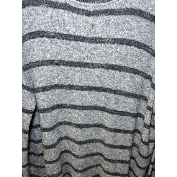 Free People Striped Knit Pullover Sweater Sz XS Gray Loose Boho Oversized - Image 4
