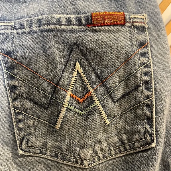 VTG Y2K 7 for all Mankind Classic Blue Women's Jeans Low Rise BootCut - Image 9