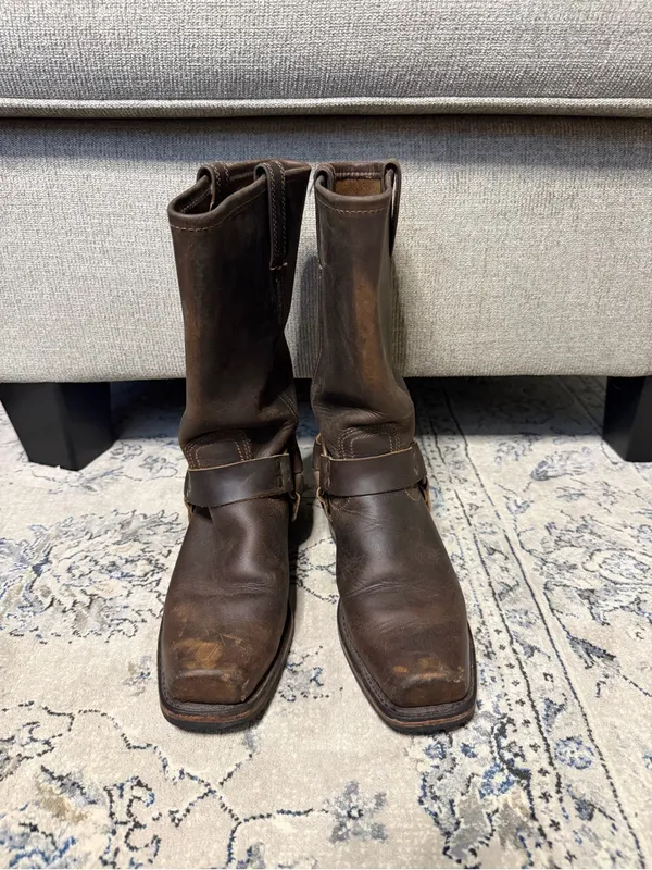 FRYE Harness 12R Boots in Smoke Brown - Image 5