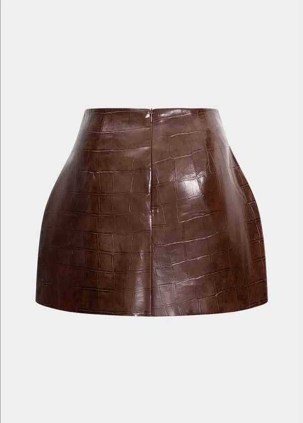 MICAS Black Texture faux leather mini skirt (NWT) - Image 3