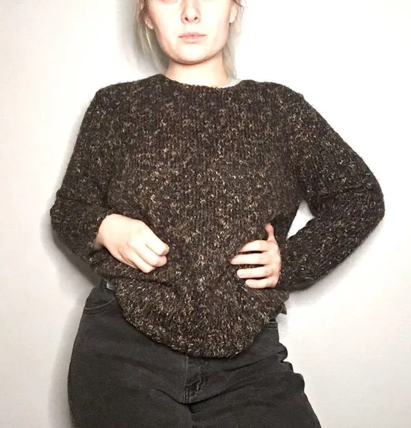 ALPS • Brown Knit Scoop Neck Sweater Size Medium - Image 8