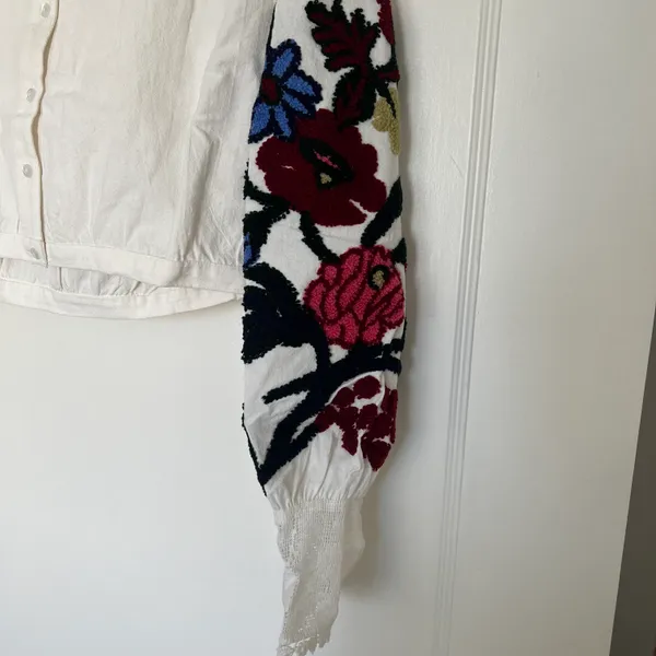 Free People Meadows Floral Embroidered Crop Blouse - Image 7