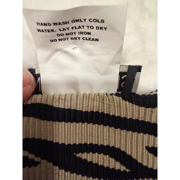 Notations Zebra‎ Animal Print Tank Top Womens Large Tan Black Ribbed Shell - Image 3