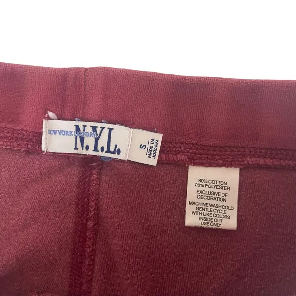 New York Laundry NYL Y2k Women Burgundy Velour Lounge Pants Drawstring Small‎ - Image 6
