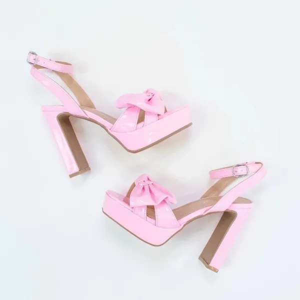 Anne Michelle Elegant Pink Bow High Heels - Image 4