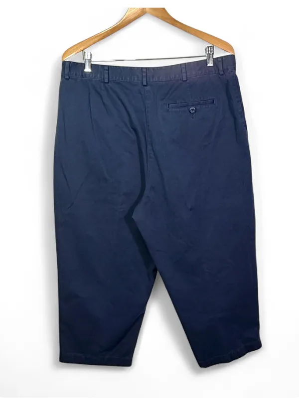 L.L. Bean Women’s Original Fit Pleaded Navy Cropped Trousers Size 18 Petite - Image 10