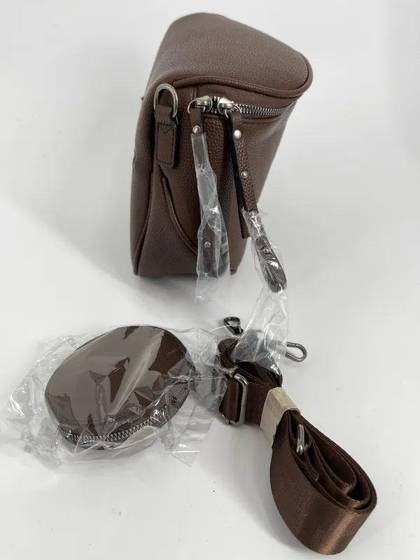 Brown Crossbody Saddle Bag‎ with Coin Pouch - Women - Image 2