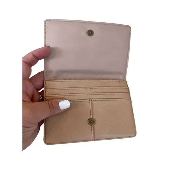 Frye and Co Women's Credit Card Bi-fiold Wallet Vegan Leather Beige Floral - Image 4