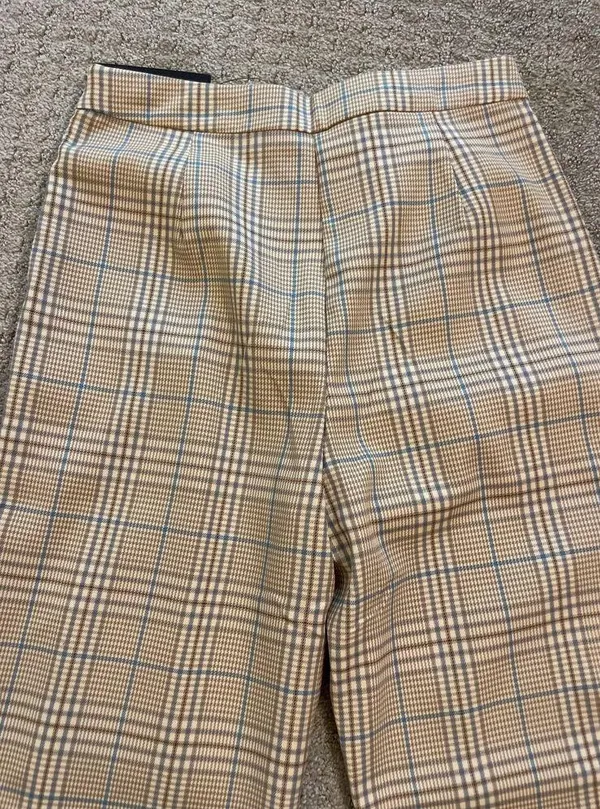 NWT- Lulus Brown & Cream Plaid High Waist Pleat Pants - Image 7