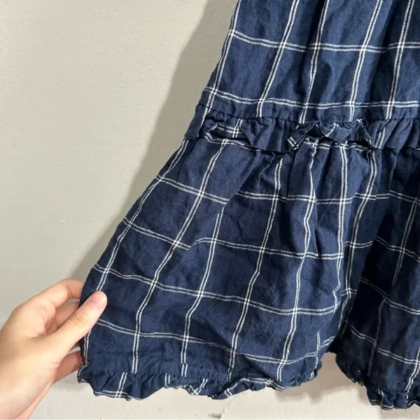 Anthropologie Magali Pascal Ruffled Linen Midi Dress Windowpane Large Wedding - Image 2