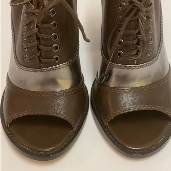 Daniblack open toed shoe booties size 8.5 A14‎ Brown - Image 9