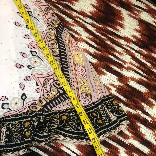 Free People Steal the Sun Mini Dress Tunic Tank Top Sleeveless Blouse Shirt Paisley Pink Size S Measurement in pics - Image 8
