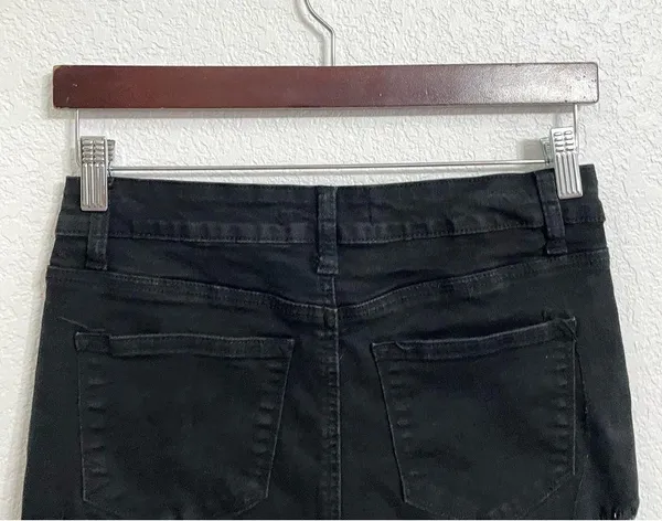 KanCan Womens Shorts Black Cutoffs Distressed Stretch Size 28 - Image 4