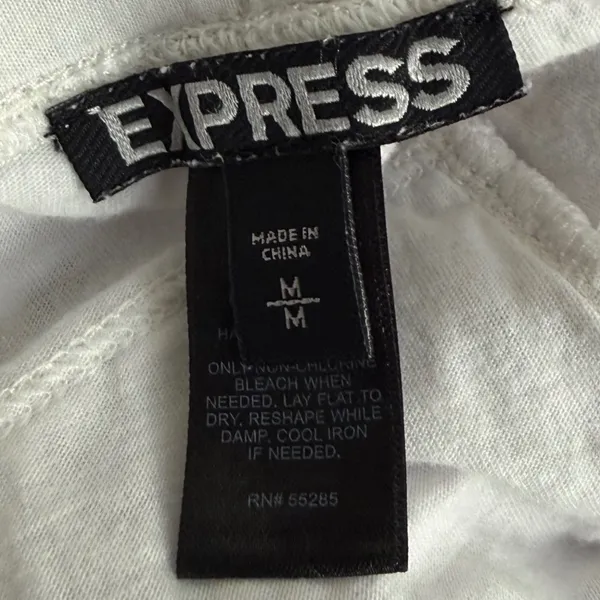 Express Women Medium Embroidery White‎ Elastic Waist Shorts Summer Beach Boho - Image 4