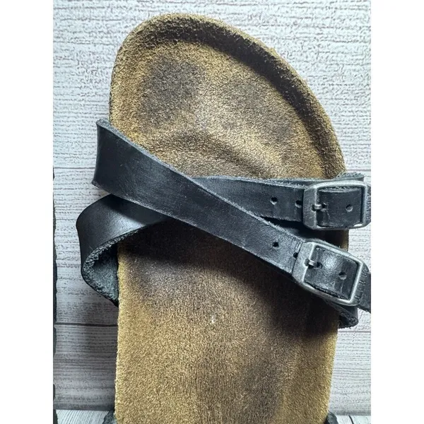 BIRKENSTOCK Franca Triple Strap Slide Sandals EU 42 Black - Image 14