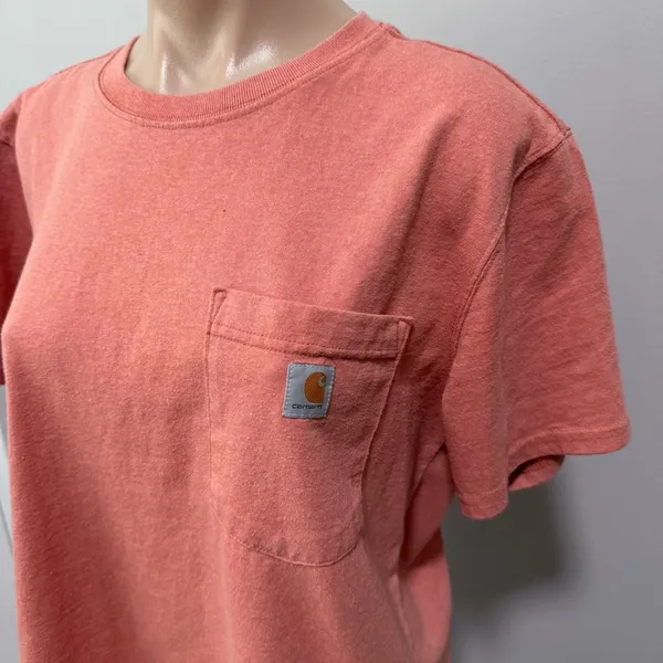 Carhartt Loose Fit Heavyweight Short Sleeve Pocket T-shirt Large Pink Salmon - Image 2