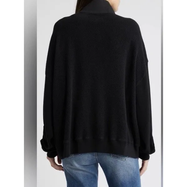 The Great The Slouch Trail Half Zip Pullover Sweatshirt in Black |Sz 1 (S) - Image 3