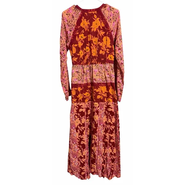 Free People‎ Tilda Wrap Dress Firebrick Floral Women's Size Medium - Image 2