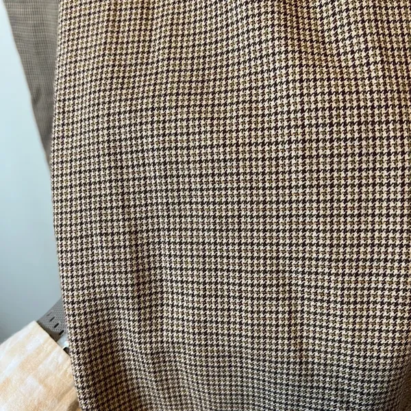 J. Crew Women's Brown‎ Houndstooth Straight Leg Trousers Plaid Dress Pants 6 - Image 4