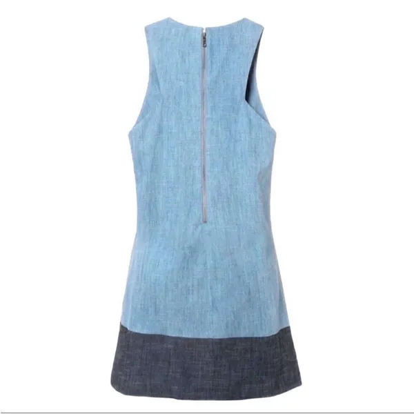 Alice + Olivia Chambray Linen Shift Dress Size XS Blue - Image 9